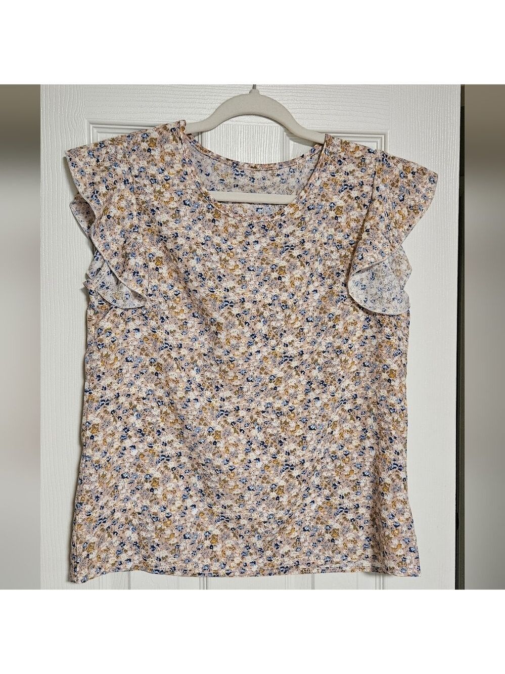 Emily Rose Floral Cap Sleeve Blouse Small